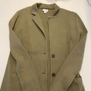 Jcrew Factory Green Button Sweater Blazer